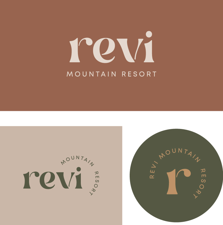 Logo design variations for Revi Mountain Resort. By The Blank Sheep.